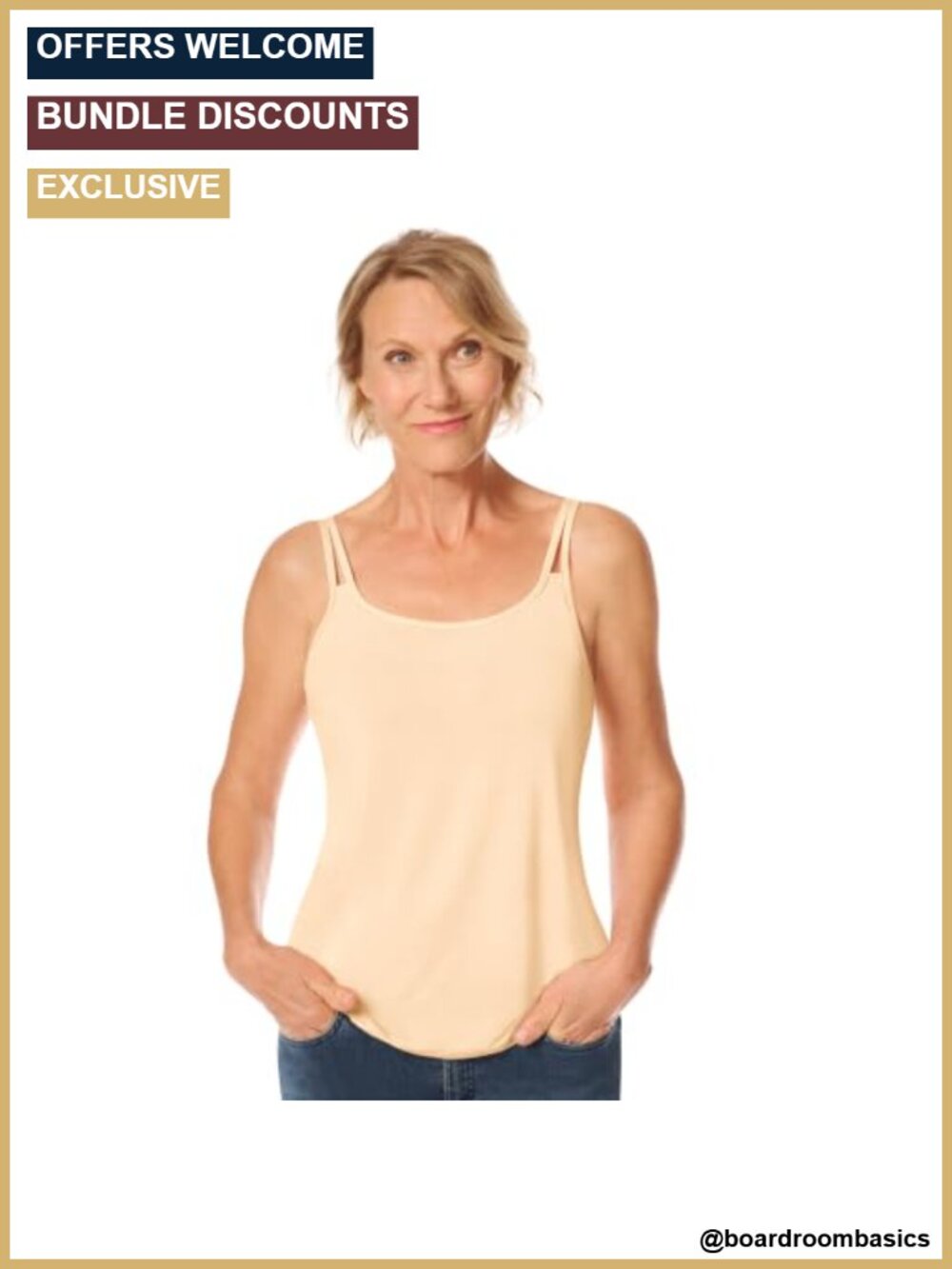 Women's Valetta Pocketed Camisole with Built in Shelf Bra Modal Layering